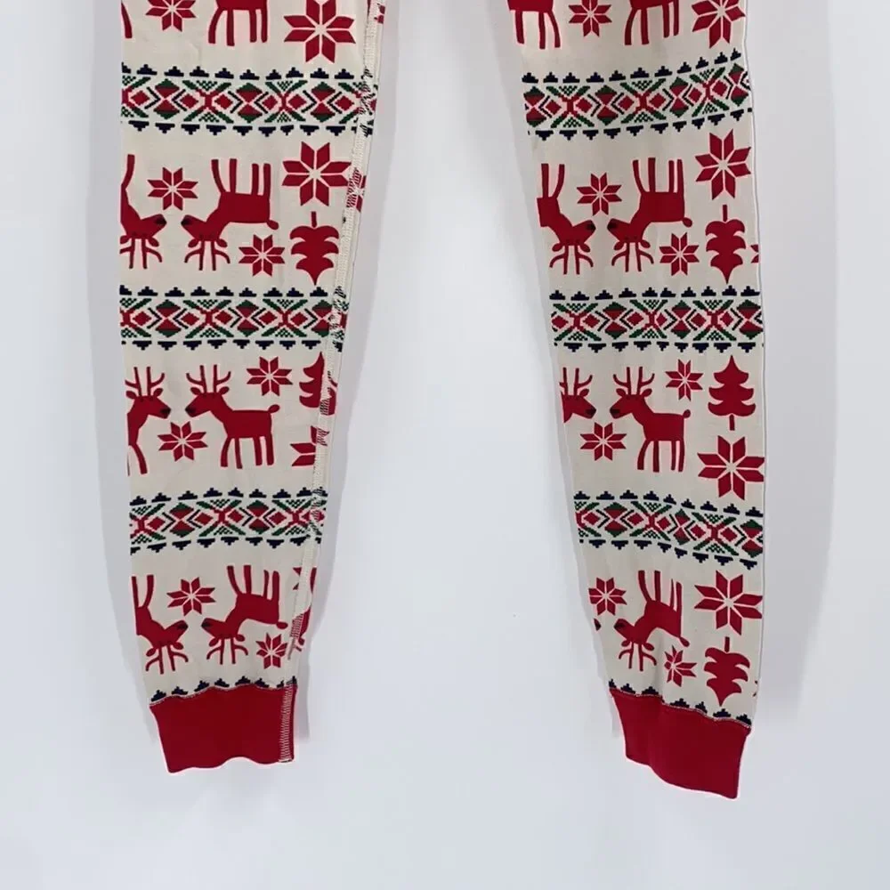 Hanna Andersson Christmas PJ Bottoms Girls Size 14 Holiday Deer Pajamas